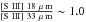 \hbox{$\mathrm{\frac{[S~III]~18~\mu\,m}{[S~III]~33~\mu\,m}\sim1.0}$}