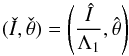 \begin{equation} (\check{I},\check{\theta}) = \left(\frac{\hat I}{\Lambda_1}, \hat \theta\right) \end{equation}