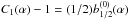 \hbox{$C_1(\alpha) -1 = (1/2) b_{1/2}^{(0)}(\alpha)$}