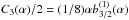 \hbox{$C_3(\alpha)/2 = \linebreak (1/8)\alpha b_{3/2}^{(1)}(\alpha)$}