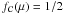 \hbox{$f_{\mathcal{C}}(\mu) = 1/2$}