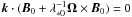 Mathematical equation: \hbox{$\kk\cdot(\BB_0+\lambda_{\ast0}^{-1}\OO\times\BB_0)=0$}