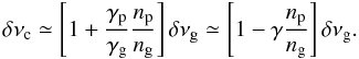 \appendix \setcounter{section}{2} \begin{equation} \label{fin_approx} \rotc \simeq \left[ 1 + {\gp\over\gg} {\np\over\ng}\right] \rotg \simeq \left[ 1 - \gamma {\np\over\ng}\right] \rotg . \end{equation}