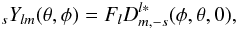 \appendix \setcounter{section}{1} \begin{equation} {}_sY_{lm}(\theta,\phi) = \sqbeam D^{l\ast}_{m,-s}(\phi,\theta,0), \label{harmonics_def} \end{equation}
