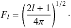 \appendix \setcounter{section}{1} \begin{equation} \sqbeam=\left (\frac{2l+1}{4\pi}\right)^{1/2}\cdot \end{equation}