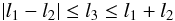 \appendix \setcounter{section}{1} \begin{equation} |l_1-l_2| \le l_3 \le l_1+l_2 \end{equation}