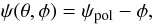 \appendix \setcounter{section}{1} \begin{equation} \psi(\theta,\phi) = \psipol -\phi\text{,} \end{equation}