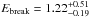\hbox{$E_{\rm break}=1.22_{-0.19}^{+0.51}$}