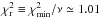 \hbox{${ \chi^2_\mathrm{r} \equiv \chi^2_\mathrm{min} / \nu \simeq 1.01 }$}