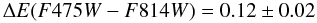 Mathematical equation: \begin{equation} \Delta E(F475W-F814W)= 0.12\pm 0.02 \label{eq:diff_red} \end{equation}