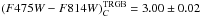 Mathematical equation: \hbox{$(F475W-F814W)_{C}^{\rm TRGB}=3.00\pm 0.02$}