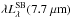 Mathematical equation: \hbox{$\lambda L_\lambda^\mathrm{SB}(7.7~\mu\mathrm{m})$}