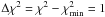 Mathematical equation: \hbox{$\Delta \chi^2=\chi^2-\chi^2_{\mathrm{min}}=1$}