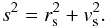 Mathematical equation: \begin{equation} s^{2} = r_{\rm s}^{2}+v_{\rm s}^2. \label{eq:s} \end{equation}