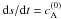Mathematical equation: \hbox{${\rm d}s/{\rm d}t=c_{\rm A}^{(0)}$}
