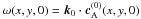 Mathematical equation: \hbox{$\omega (x,y,0)= \vec{k}_0 \cdot \vec{c}_{\rm A}^{(0)}(x,y,0)$}