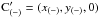 Mathematical equation: \hbox{${\rm C'_{(-)}}=(x_{(-)},y_{(-)},0)$}