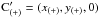Mathematical equation: \hbox{${\rm C'_{(+)}}=(x_{(+)},y_{(+)},0)$}