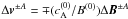 Mathematical equation: \hbox{$\Delta \vec{v}^{\pm A}=\mp (c_{\rm A}^{(0)}/B^{(0)}) \Delta \vec{B}^{\pm A}$}
