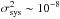 Mathematical equation: \hbox{$\sigma_{\rm sys}^2\sim10^{-8}$}