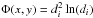 Mathematical equation: \hbox{$\Phi(x,y)=d_i^2\ln(d_i)$}