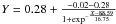 Mathematical equation: \hbox{$Y=0.28+\frac{-0.02-0.28}{1+\exp^{-\frac{X-88.59}{16.75}}}$}