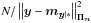 Mathematical equation: \hbox{$N/\left\|\yb - \mb_{\yb|*} \right \|_{\Pib_\nb}^2$}