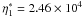 Mathematical equation: \hbox{$\eta^{*}_1=2.46\times 10^4$}