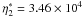 Mathematical equation: \hbox{$\eta^{*}_2=3.46\times 10^4$}