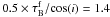 Mathematical equation: \hbox{$0.5\times\tau_{\rm B}^{\rm f}/\!\cos(i)=1.4$}