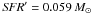 Mathematical equation: \hbox{${\it SFR}^{\prime }_{}=0.059\,M_{\odot}\,$}