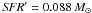 Mathematical equation: \hbox{${\it SFR}^{\prime }_{}=0.088\,M_{\odot}\,$}