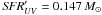 Mathematical equation: \hbox{${\it SFR}^{\prime }_{UV}=0.147\,M_{\odot}\,$}