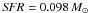 Mathematical equation: \hbox{${\it SFR}^{}_{}=0.098\,M_{\odot}\,$}