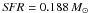Mathematical equation: \hbox{${\it SFR}^{}_{}=0.188\,M_{\odot}\,$}