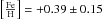 Mathematical equation: \hbox{$\FeH = +0.39 \pm 0.15$}
