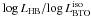 Mathematical equation: \hbox{$\log L_{\rm HB}/\!\log L_{\rm BTO}^{\rm iso}$}
