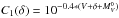 Mathematical equation: \hbox{$C_1(\delta) = 10^{-0.4*(V+\delta+M^0_V)}$}