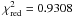 Mathematical equation: \hbox{$\chi^{2}_{\rm red}=0.9308$}