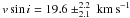 Mathematical equation: \hbox{$v\sin i=19.6 \pm ^{2.2}_{2.1}~{\rm km\,s}^{-1}$}