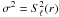 Mathematical equation: \hbox{$\sigma^2 = S_{\ell}^2(r)$}