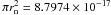 Mathematical equation: \hbox{$\pi r^2_{\rm n}=8.7974\times 10^{-17}$}