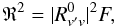 Mathematical equation: \begin{equation} \mathfrak{R}^2 = |R^0_{v'v}|^2F , \end{equation}