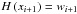 Mathematical equation: \hbox{$H\left(x_{i+1}\right)=w_{i+1}$}