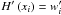 Mathematical equation: \hbox{$H'\left(x_{i}\right)=w'_{i}$}