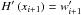 Mathematical equation: \hbox{$H'\left(x_{i+1}\right)=w'_{i+1}$}