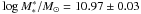 Mathematical equation: \hbox{$\log M_\ast^*/M_\odot ={10.97\pm0.03}$}