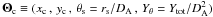 Mathematical equation: \hbox{$\vec{\Theta} _{\rm c}\equiv (x_{\rm c}\,,\, y_{\rm c}\,, \,\theta_{\rm s}= r_{\rm s}/D_{\rm A}\, , \,Y_{\theta}=Y_{\rm tot}/D^2_{\rm A})$}