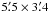 Mathematical equation: \hbox{$5\farcm 5 \times 3\farcm 4$}