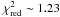 Mathematical equation: \hbox{$\chi^2_{\rm red} \sim 1.23$}